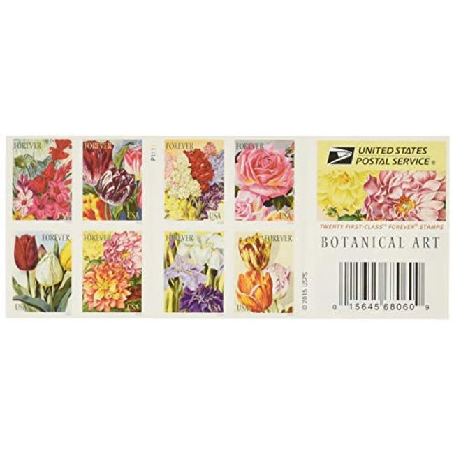 10 Botanical Art USPS Forever First Class Postage Stamps Beautiful Flower  Bloom