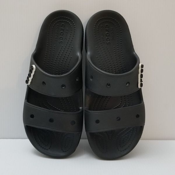 CROCS Classic Slide Sandal Size Men 7 Women 9 Black Double Strap Slip On 206761