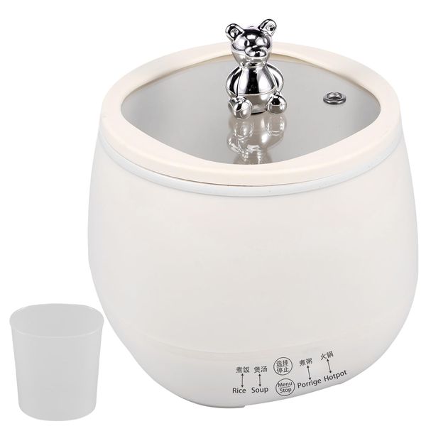 Rice Cooker with Glass Lid 1.8l Electric Rice Cooker Pot with Keep Warm Function Non-stick Rice Maker Hot Pot Cooker Multifunctional Pasta Cooker Fast Cooking with Measuring Cup for Home Cooking