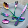 20 Piece Iridescence Rainbow Flatware Cutlery Stainless Steel Silverware Set