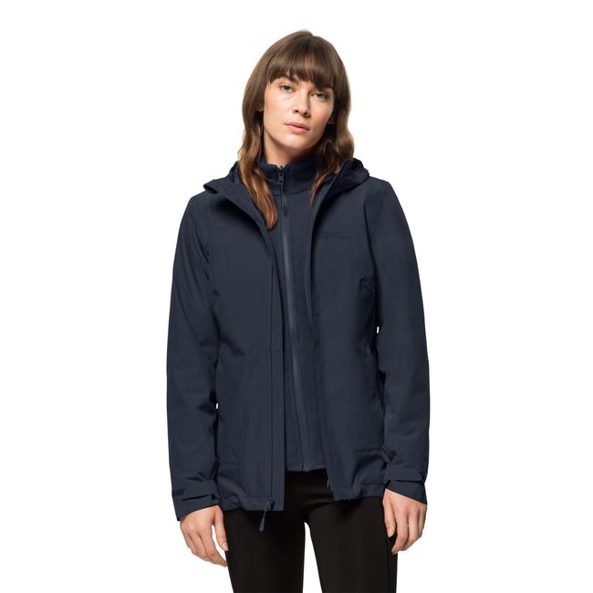 Jack Wolfskin Damen Moonrise 3in1 Jkt W Jacket, Night Blue, XXL EU