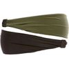 Hipsy Adjustable & Stretchy Basic Xflex Softball Headbands for Women & Girls (Basic Black & Olive 2pk)