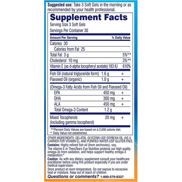 Thera Tears Eye Nutrition Softgels 90 ct (5 Pack)
