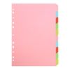 5 Pack | A4 10-Part File Subject Dividers | Multi Coloured Tabs Multi Punched Card Folder Dividers