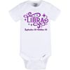 Libra Horoscope Baby Onesie (24, White/Yellow)