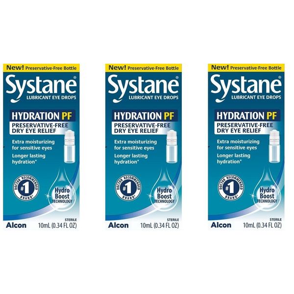 Systane Hydration PF Dry Eye Relief Bottle 10mL (3 Pack)