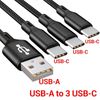 Multi USB-C Cable 3 in 1 USB-C Charging Cable Multiple Type- C USB Splitter, 4FT