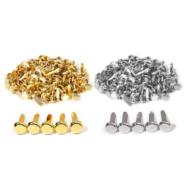 Cotter Pins, 0.3 x 0.6 inches (8 x 14 mm), Iron Fasteners, Thumb Tacks, Bug Pins, DIY Accessories, For Crafts, Fixing, Decorative, Document Organizing, Albums, Scrapbooking(Gold and Silver Mixed)