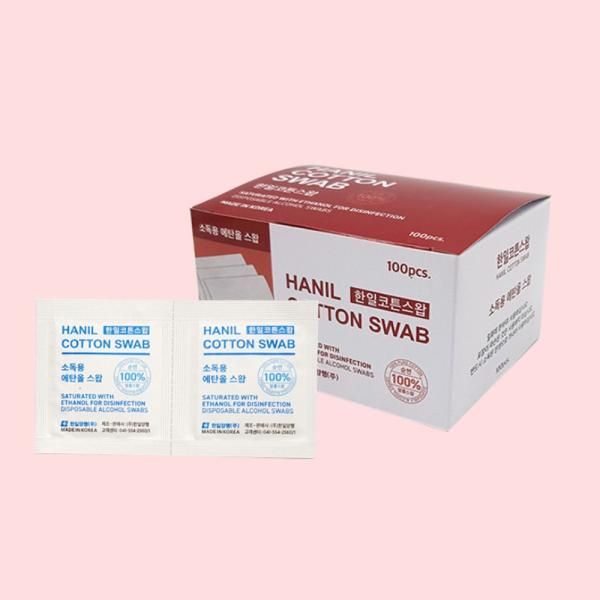 Hanil Cotton Swap Alcohol Cotton Swabs 100 sheets, 10 boxes