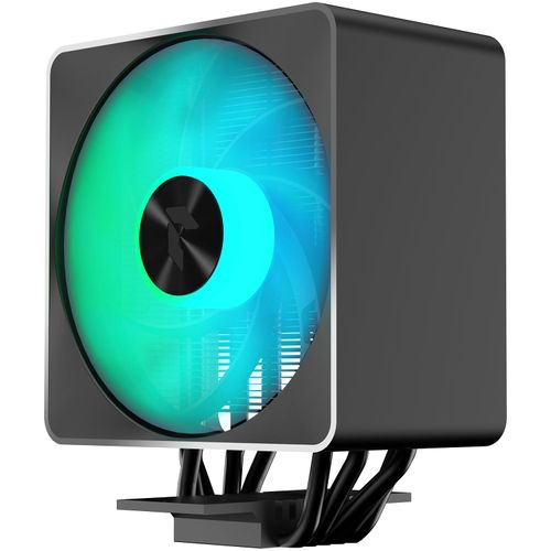 APNX AP1-V Black Tower ARGB CPU Air Cooler, 5 Heat Pipes, Aluminum Frame, PWM Hydro Bearing Fan, High Air Flow, 165mm (H), Intel LGA 1700/1200, AMD Ryzen AM5/AM4