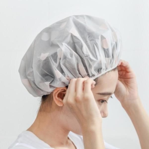 Shower Cap Waterproof Bath Hat Wash Band Vinyl Dye Sauna Hair Cap