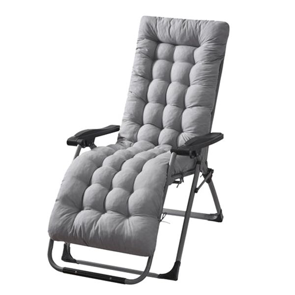 67x22in Chaise Lounger Cushion Recliner Rocking Chair Sofa Mat Deck Chair Cushion - Gray