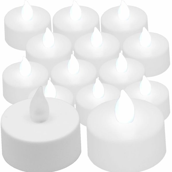 NEW SAFE WHITE FLICKERING CHRISTMAS LED TEA LIGHTS FOR LIGHTING DECORATIONS 12