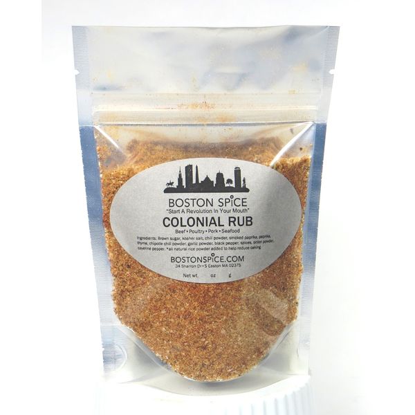 Boston Spice Colonial Rub Handmade Gourmet Barbecue BBQ Grilling Grill Roasting Smoker Dry Seasoning Blend Pork Poultry Ribs Steak Beef Seafood Chicken Fish Vegetables Popcorn Apprx 1/2 Cup 2.7oz/79g