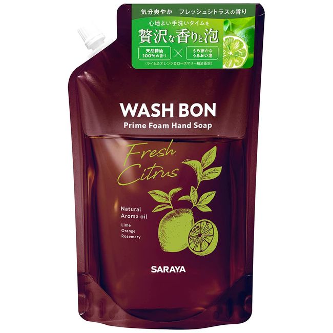 Saraya Washbon Prime Foam Fresh Citrus Refill 16.9 fl oz (500 ml)