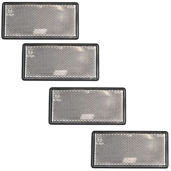 White Large/Clear Reflector 4 Pack Trailer Fence Gate Post Self-Adhesive TR213