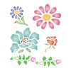 Flower Stencil - 8 x 10cm (S) - Reusable Small Flora Flowers Leaf Buds Wall Stencil Template.