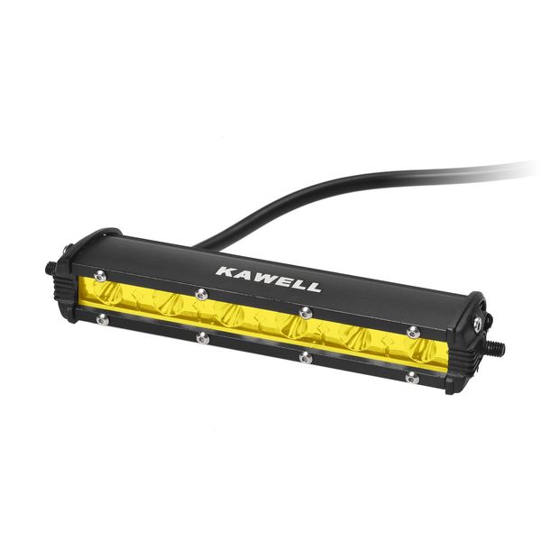 KAWELL LED Work Light, Yellow Fog Light, LED Work Light, Auxiliary Light, Long, Thin, For Cars, Offroad, 12 V, 24 V, Narrow Angle, Waterproof, Dustproof (18 W, Narrow Angle, Yellow)