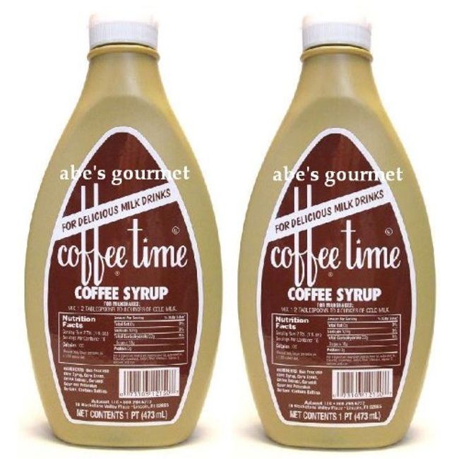 Coffee Time Beverage Syrup & Dessert Topping (2 Pack) 16 oz Bottles