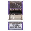 Private and Confidential Self Inking Rubber Stamp for Your Documents - in Black Ink
