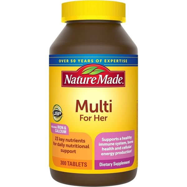 Nature Made Women's Multivitamin 300 Tablets Immune Support 23 Key Nutrients