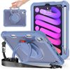iPad Mini 6 Case, 2021, iPad 8.3 Inch Translucent Case, 360° Rotating Hand Holder, Stand Function, Shockproof, Durable, Adjustable Shoulder Strap, Fall Prevention, Outdoor, Compatible with 2021 Mini