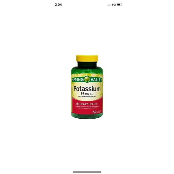 Spring Valley Potassium Dietary Supplement Caplets 99 mg 250 Count