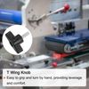HARFINGTON 20pcs Wing Knobs M5 x 20mm Male Thread Plastic Tee Stud Knobs T Threaded Handles Hand Clamping Tightening Thumb Screws Thumbscrew, Black