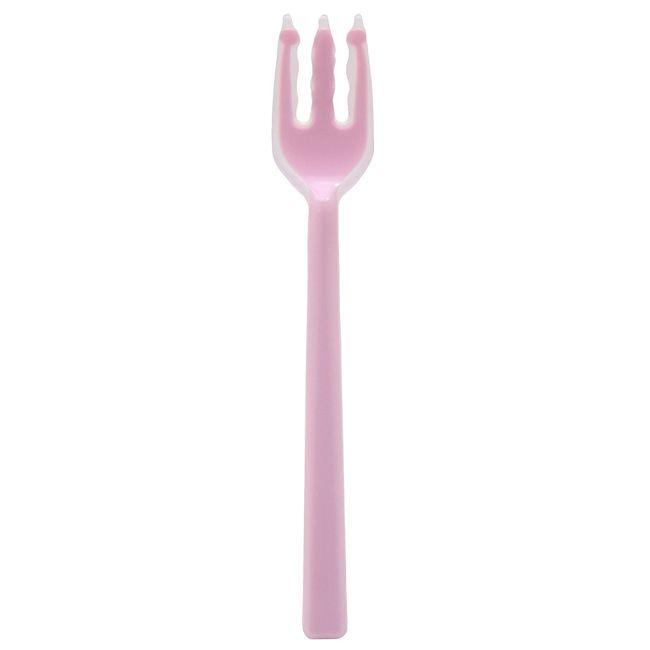 Okabe Yoshi KU-12P Mouth-Friendly Fork, Integrated, Large, Pink