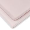 Clair de Lune 2 Pack Fitted Jersey Cotton Pram/Crib Sheets 90 x 40 cm (Pink)