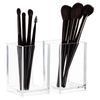 Boxalls Clear Makeup Brush Holders Organizers - 2 Pack, Acrylic Cosmetic Brush Eyeliner Storage for Dresser and Countertop, Desktop Pen Pencil Cup Pot for Office
