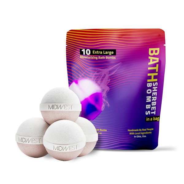 Crisp Coconut Luxury Bath Bombs -Set of 10 - Extra Large - 4.5oz