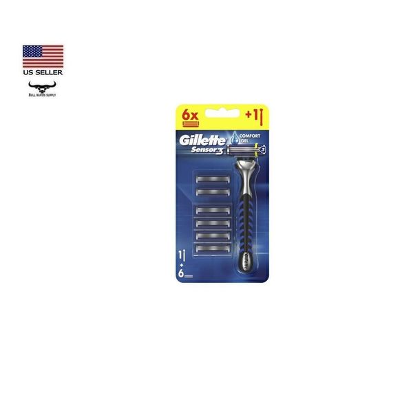 Gillette Sensor3 Refillable Razor with Comfort Gel 6 Cartridge Pack