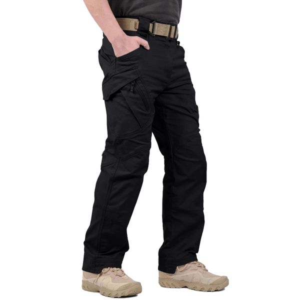 LABEYZON Men's Outdoor Work Military Tactical Pants Lightweight Rip-Stop Casual Cargo Pants Men (Black, 30W x 32L)