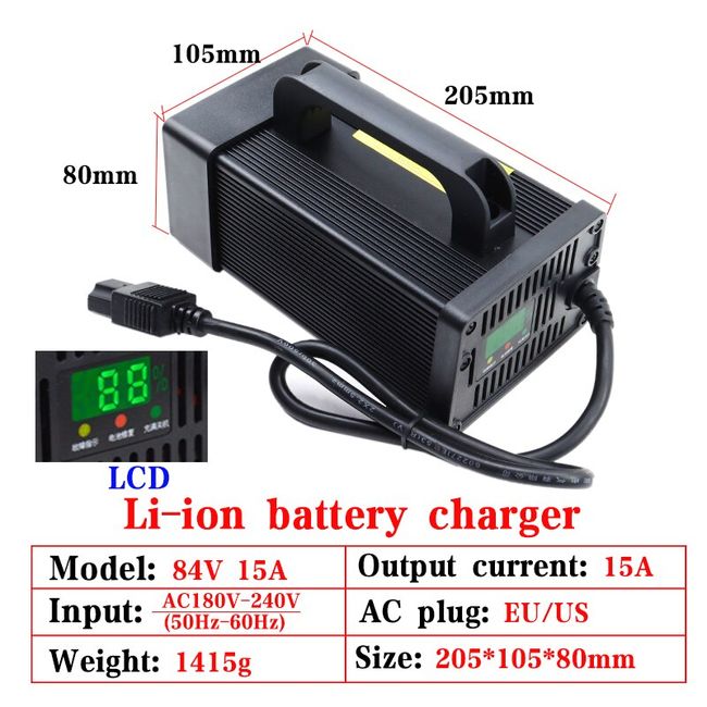 84V 10A Lithium-ion Battery Intelligent Fast Charger Suitable for