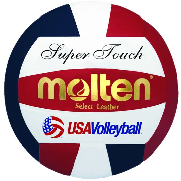 Molten Super Touch Volleyball, Red, White, Blue