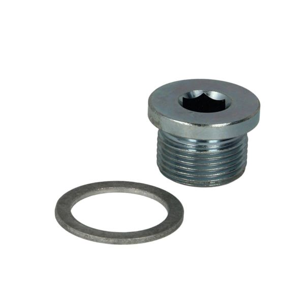 febi bilstein 37944 Oil Drain Plug with seal ring, 1 unit, silver