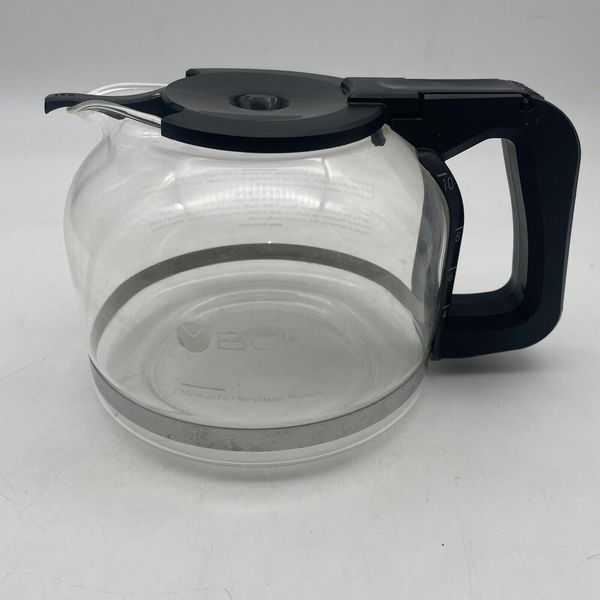 Bunn NHS Replacement 10 Cup Glass Coffee Carafe Black Lid, Handle