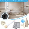 Flintronic 2PCS Black Punch-Free Suction Cup Round Seamless Clothes Hook - Adhesive Mounting