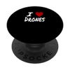 I Heart (Love) Drones Remote Controlled Flying Exploration PopSockets Standard PopGrip