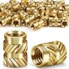 Caianwin 30PCS Thread Insert M5 Brass Heat Set Insert for for Plastic and 3D Printing Components - Brass Metric Knurled Nuts