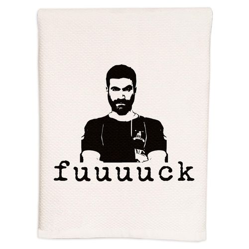 Moonlight Makers, Fuuuuck, Soft Waffle Weave Hand Towel, 100% Pure White Cotton, Bathroom/Kitchen Decor, Multi-Buy Discounts, Funny Gift Idea