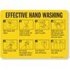 "Effective Hand Washing" Sign by SmartSign | 10" x 14" Plastic