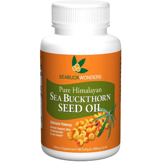 Seabuck Wonders Organic Himalayan Sea Buckthorn Seed Oil 60 Softgels