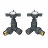 NRG Corner Manual Radiator Valves Central Heating Taps Anthracite One Pair