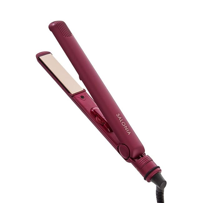 SALONIA SL-004SNR Hair Straightening Iron, Color: New Classic Red, Plate Width: 0.9 inches (24 mm), Hair Iron, Hair Care, Max 482°F (230°C)