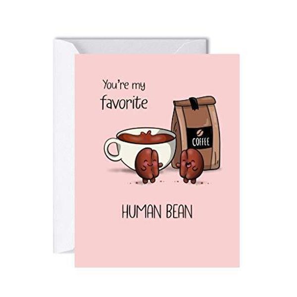 ALY LOU Cute Valentines Day Card Coffee, Anniversary Birthday Card for Her Him /