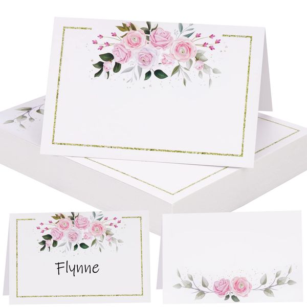 50pcs Place Cards Wedding Decorations 11 x 8,4cm Name Cards for Table Setting Seat Card Personalised Birthday Baptism Paper Tented Christmas Party