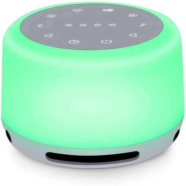 Sleep Sound Machine 24 Natural Soothing Sounds 7 Color Breathing Lights and Night Light with Timer Memory Feature Rechargeable Portable White Noise Machine for Baby Kids Adults