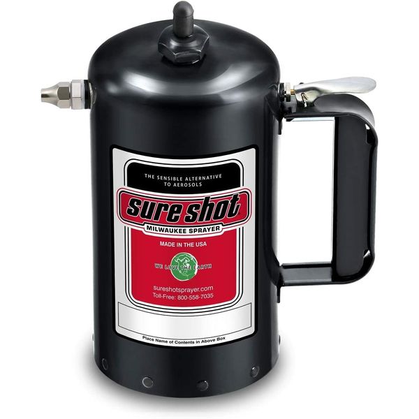 Sureshot A1000B 1 Quart Enameled Steel Sprayer - Industrial Grade, Lightweight and Portable Compressed Air Sprayer for Oil and Solvent-Based Materials - Durable Construction with Brass Nozzles - Made in USA Since 1932